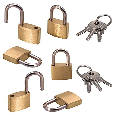 Matory Lot de 6 mini cadenas avec clés - Petit cadenas pour journal intime, bagages, sac à dos, sac d'ordinateur