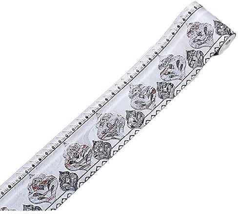 Tapetenbordüre selbstklebend Nordisches Weiß PVC Sockelleiste Dekorative Bordüre Selbstklebende Home Bordüre Küche Tapetenbordüre selbstklebend für Badezimmer Wohnzimmer 10X500CM