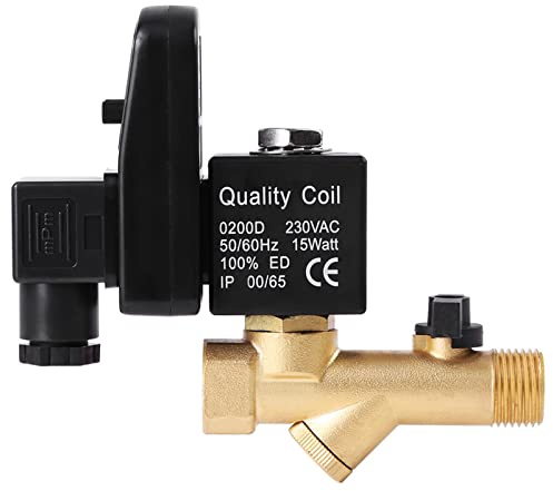 Válvula De Drenaje Eléctrica G1/2 DN15 Válvula De Drenaje Temporizada Electrónica Automática Para Gestión De Condensado De Compresor De Aire(CA 230V)