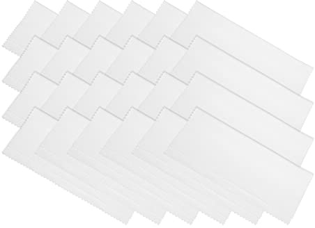 PATIKIL Lunettes Microfibre Nettoyage Tissu 6x6, 24 Paquet Lunettes Nettoyage Tissu Doux Suede Lingette Écran Tissu pour Caméra Lentille Écrans en Individuel Vinyle Pochette, Blanc