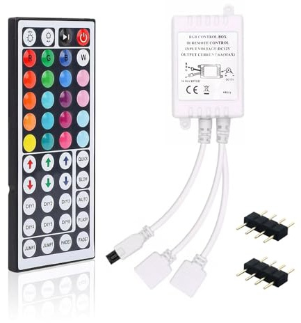 Dual Uscite 2-Port 44 Tasti Wireless IR Remote Controller con Ricevitore per RGB 3528 5050 Striscia di Luce LED