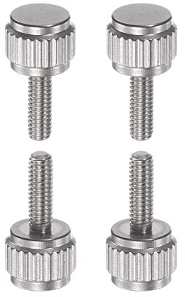 sourcing map Lot de 4 vis moletées rondes à tête plate M2,5 x 8 mm pour étriers à vernier