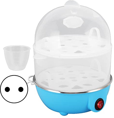 350W 2 Schichten 14 Eierkapazität Elektrischer Eierkocher Schneller Eierkocher Automatische Abschaltung Eierkocher für Hartgekochte Eier EierkocherSpezialgeräte (2 Schichten Blau)
