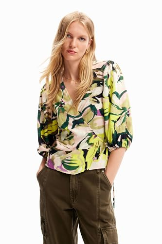 Desigual Camicia da Donna Darrell Blouse, Verde, M