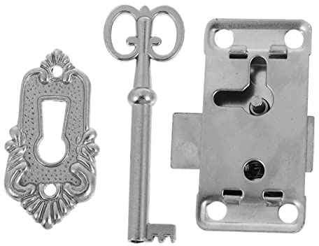 DOITOOL Set 2 Serrature Vintage per Mobili e Cassetti in Legno, Chiusura Decorativa in Ferro e Lega di Zinco, Facile da Installare, per Armadi Antichi e Scatole Portagioie