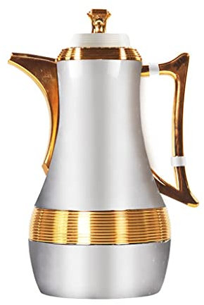 Thermal Vacuum Carafe with Glass Liner,1L Carafe Thermal Pitcher with Lid,Double-Wall Thermal Carafe Coffee Pot,Vacuum Insulated Coffee Pot Carafe Server for Coffee Juice