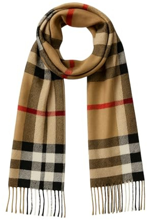 KARMA.DIEM Sciarpa a quadri, piacevolmente morbida, a quadretti, per uomo e donna, perfetta per autunno e inverno, 35 x 170 cm (beige) - Cashmere Merino Touch - (Braun)