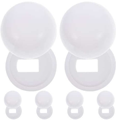 Abaodam Toilet Bolt Caps 6-Pack with Washers Push-on Plastic Covers 1.38X0.79 Inch Universal Toilet Seat Floor Screw Replacement Decorative Lid Accessories