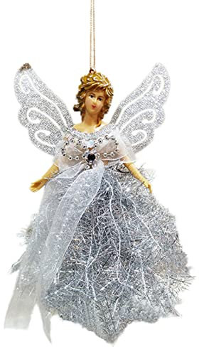 Aoguaro Niedlicher Engel zum Aufhängen, Weihnachtsbaumspitze, Dekoration, kleine Plüsch-Engel-Figur mit Flügeln, Dekorationen, für Zuhause, Wohnzimmer, Schlafzimmer, von der Decke, Kaminsims, Auto,
