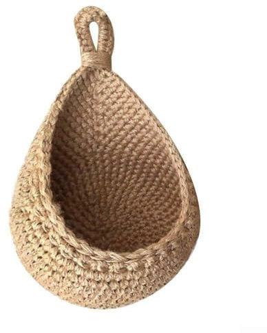 Zoegneer Korb aus gewebtem Baumwollfaden zum Aufhängen, Obstkorb, handgewebter Jute-Hängekorb (B x H x T): 30 x 26 x 35 cm