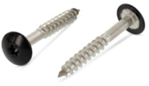 Idt Trade Trespo Wood Screws 4.8 x 50 mm Pack of 15 Stainless Steel A2 / V2A - Round-Headed Wood Screws with Hexalobular Socket - Rustproof - Powder Coated RAL 9005 Jet Black