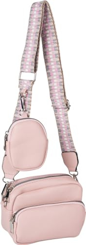 styleBREAKER Damen Umhängetasche Rechteckig 2-Teilig, Rose