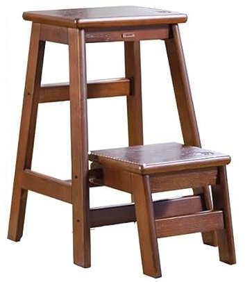 Klappleiter Klappstufen Klappbare 2-Stufen-Hocker-Leiter, faltbarer Fußhocker aus massivem Holz mit breitem Anti-Rutsch-Pedal, sicher for Küche, Zuhause, Eingang, Toilette, Schlafzimmer, Büro Multifun
