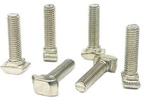 2020 3030 4040 4545 Serie M3 M4 M5 M6 M8 * 10/12/16/20/25 mm T-Schraube for T-Nut-T-Schraube aus Aluminiumprofil (Color : Silver, Size : 4545-M8x25 10pcs)
