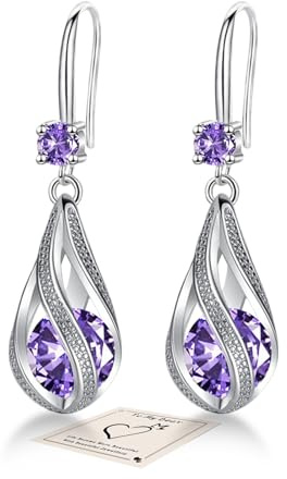 YOEE Silver Plated Drop Earrings for Women - Rotating Water Drop Sterling Silver Post Hypoallergenic Earrings Jewellery Gifts with Box Anniversary Birthday Valentines Gifts for Her