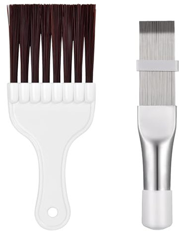 Kit Limpieza Aire Acondicionado, 2 Piezas Peine De Aletas De Aire Acondicionado De Metal De Acero Inoxidable Y Radiador, Cepillo De Limpieza De Condensador Y Radiador, Filtro Aire Acondicionado Limpi