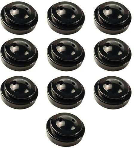 10Pcs Black Desk Flag Holders, 2 Holes Plastic Mini Flag Holder Round Base Miniature Flag Stands for Home Office Conference Desktop Display Decor