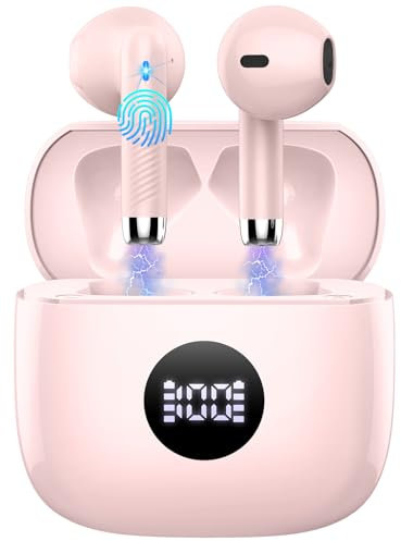 Wireless Earbuds, Bluetooth 5.4 Headphones, in Ear Earphones with ENC Noise Cancelling Mic Deep Bass, 40H Playback Earbuds with Mini Case, IP7 Waterproof Wireless Ear Buds with LED Display, USB C