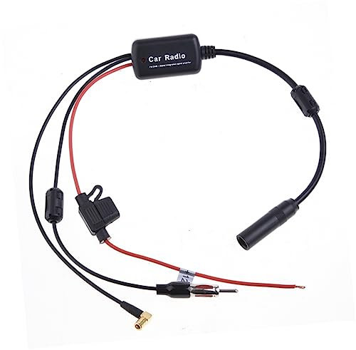KONTONTY Amplificador De Antena De Radio para Coche Am FM Amplificador De Señal De Antena De Radio Uso Coche Material Resistente Adaptador DC