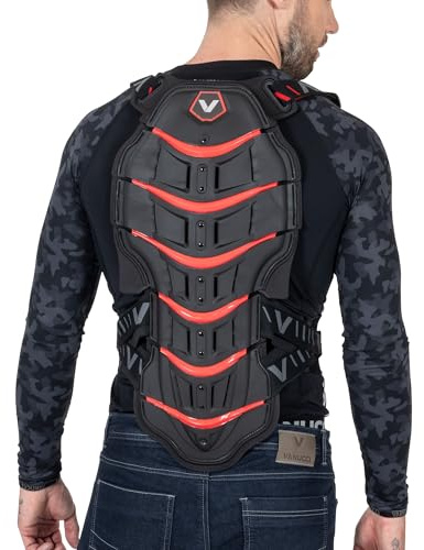 Vanucci VXP-4 Rückenprotektor Motorrad Herren & Damen mit Hoher Luftdurchlässigkeit, Schweißabsorbierender Rückenprotektor Ski, Snowboard, Reiten & MTB, Sehr Leicht, Verstellbar, M