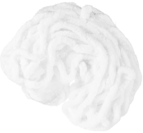 DIYEAH Chenille Strickgarn Superdickes Hautfreundliches Chenillegarn in Reinweiß Langlebig Und Zuschneidbar Für Selbstgemacht Pullover Mützen Schals Und Kinderdecken