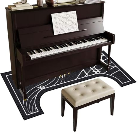 Tehocwiz Alfombra para Piano Insonorizada Antideslizantes Alfombra for Piano Vertical Alfombra Bateria Electronica Protector Alfombra para Piano y Otros Instrumentos 160 cm x 70 cm