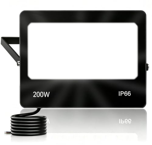 ANNIFUNLY LED Strahler Außen,200W 20000LM | Superhell Außenstrahler Scheinwerfer, 6500K Kaltweiß LED Aussenleuchte Fluter, IP66 Wasserdicht
