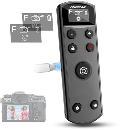 Remote Control for Fujifilm Camera,USB-C Rechargeable Wireless Shutter Release with OLED Screen for Fujifilm Fuji X100VI,X-T5,X-T4,X-T3,X-T50,X-T30II, X-T30,X-S20,X-S10,X-H2S,X-H2,X-E5 (Black)