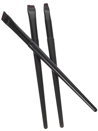 WRITWAA 3 Stück Flacher Schräger Eyeliner Und Augenbrauenpinsel Dünn Kunststoffgriff Kompakt Für Reisen Salon