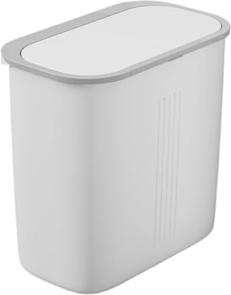 Bathroom Trash Can, Slim Small Trash Can With Lid, Press Waste Basket Garbage Can for Kitchen Bedroom Dorm Home Indoor 28x17x28cm