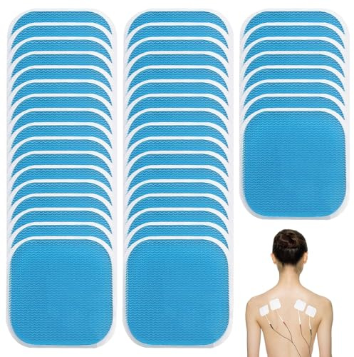 Sporgo 48 Stück Tens Elektroden Pads: 45×45mm Ersatzsets Gel Pads für Bauchtrainer, Wiederverwendbar Elektroden Tens Gerät Pads kompatibel Beurer Em 59 Heat & Beurer Tens Pads