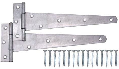 EAI Galvanised Gate Tee Hinges, 350mm / 14 Inch, Extra Heavy Duty, 2 Pack