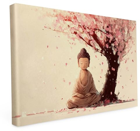druck.de Wandbild Keilrahmen 80x120cm - Der kleine Buddha - 2cm Holzrahmen | Wandbild auf Künstlerleinwand, 80x120cm, Motiv Der kleine Buddha, 280g Canvas, 2cm Holzrahmen, matter Kunstdruck