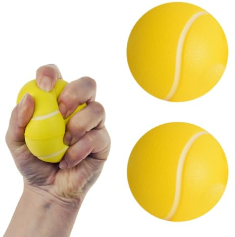 Lot de 2 Balles de Préhension pour Exercices à la Main Balle de Rééducation Entraîneur de Doigts Souple pour Personnes Agées