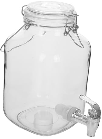 CIYODO Dispenser Vetro per Bevande con Rubinetto e Ermetico Barattolo per Infusione e Conservazione Contenitore Trasparente per e Latte