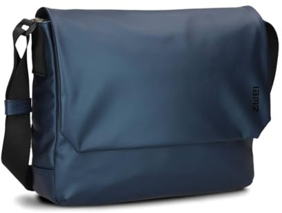 Zwei Unisex Messenger-Bag Cargo CA130 wasserfeste Umhängetasche 6 Liter verstellbarer Schultergurt Magnet-Verschlussklappe gepolstertes Laptop-Fach gute Innenausstattung (metallic-blue)