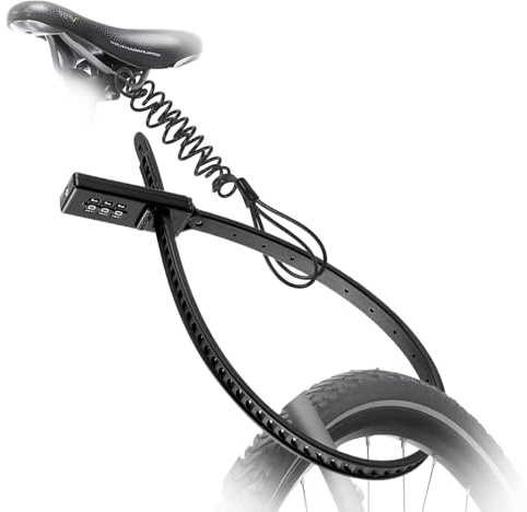 2Pcs Bike Lock Motorbike, Bike Zip Tie Lock with Steel Core, Bicycle Reminder Cable Helmet Seat Anti-Theft Rope, Keyless 3 Digit Code (Black)