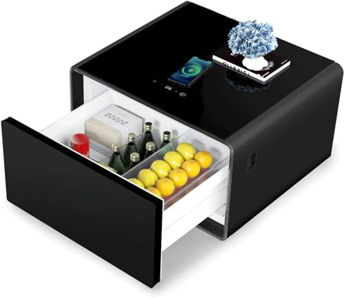 Smart Nightstand with Built-in Fridge and Wireless Charging - Bedside Cabinet for Modern Bedroom Convenience