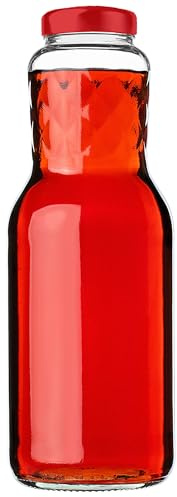 KADAX Botellas de vidrio de 1 l, 1 unidad, con tapón de rosca de 53 mm, vacías, enlatadas y llenadas, botella para conserva, botella de jugo de conservación, botella de cuello ancho