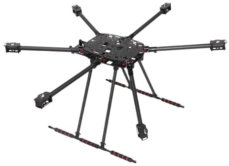 YQDJPEO Compatibile con BCUBE FPV ZD850 PRO Kit telaio ZD 850 in fibra di carbonio completa carrello atterraggio non galleggiante e braccio pieghevole for esacottero aereo fai da te