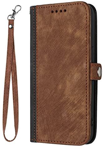 BEENTRYS Cuero Funda para Moto G22 Funda,Tipo Billetera Cartera Cubierta Ranura para Tarjeta Soporte Bolsillo Cremallera Magnético PU Antigolpes Carcasa-Marrón