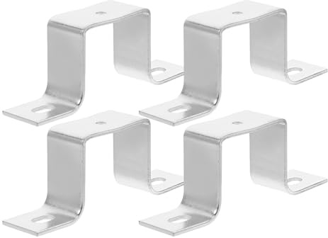 NOLITOY Support de Rail Plat en Acier Inoxydable Robuste Lot de 4 Supports de Fixation de U Dimension M5 Compatible Disjoncteurs sur Rail pour Usage Industriel Bureaux et Usines