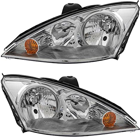 Halogen Scheinwerfersatz Scheinwerfer Satz Hauptscheinwerfer Set links und rechts H7/H1 Chrom Kunststoff passend für Focus DAW DBW DNW DFW