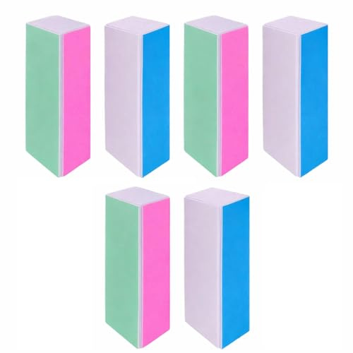 6 pcs Bloc de polissage à 4 côtés pour ongles,Lime Ponçage 4 Côtés Manucure Professionnelle,Nail File Buffer Onglesélimine Les Stries et Crée une Brillance,lisser et polir les ongles