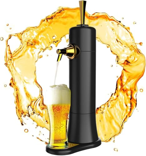 Beer Pumps for Home Bars, Desktop Beer Machine with Ultrasonic Vibration Foamer, Draft Beer Dispenser, Portable Draught Beer Pump for Perfect Foam