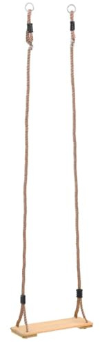 LoogCape Columpio de madera de pino macizo de 200 cm para niños en el jardín, estructura resistente a la intemperie, altura de cuerda ajustable, adecuado para árboles, trepadoras, terraza, asiento