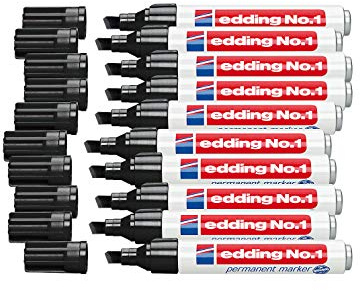 edding No. 1 permanent Marker, versch. Farben schwarz 10
