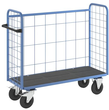 eurokraft | Etagenwagen | mit Gitterwänden | 3-seitig | Länge 1380 mm