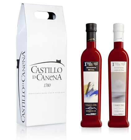 Castillo de Canena - Estuche Primer Día de Cosecha - AOVE Arbequina y Picual - Aceite de Oliva Virgen Extra - Cosecha Temprana y Sabor Excepcional - 2 Botellas de 500 ml