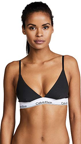 Calvin Klein Women's Modern Cotton Triangle Bra Bra, Black, XS